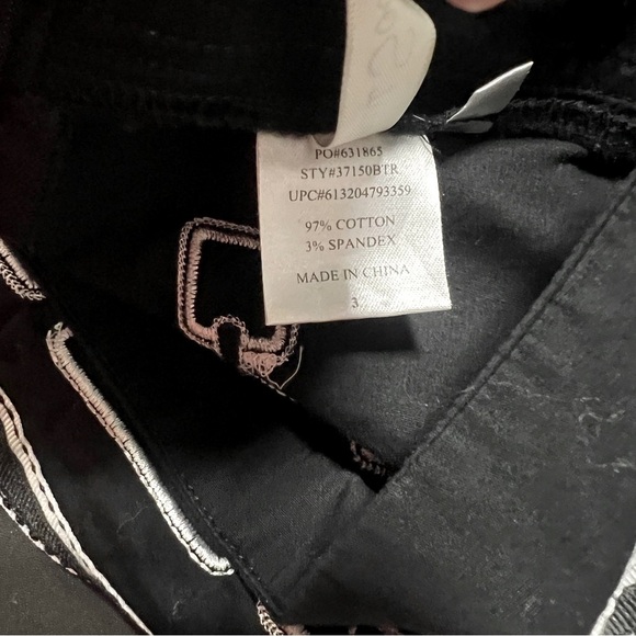 Heart Soul Skirt Womens Size 3 A Line Black Embroidered Chain Link Back Zipper - Picture 8 of 10